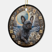 Christmas Fantasy Frenchie Keramik Ornament (Links)