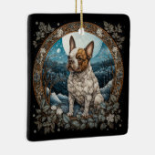 Christmas Fantasy Frenchie Keramikornament (Rechts)