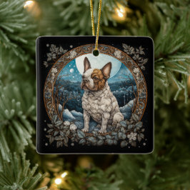 Christmas Fantasy Frenchie Keramikornament