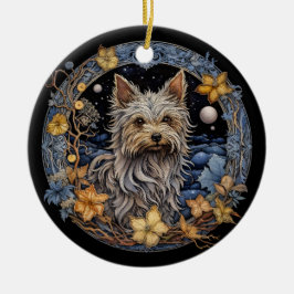 Christmas Fantasy Yorkie Keramik Ornament