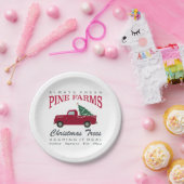 CHRISTMAS FARMHOUSE RED TRUCK PAPPTELLER (Party)