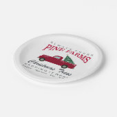 CHRISTMAS FARMHOUSE RED TRUCK PAPPTELLER (Schrägansicht)