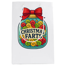 Christmas Farts Gift Bag Festive Jar of Holiday  Mittlere Geschenktüte