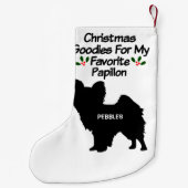 Christmas Favorite Papillon Dog Kleiner Weihnachtsstrumpf (Rückseite)