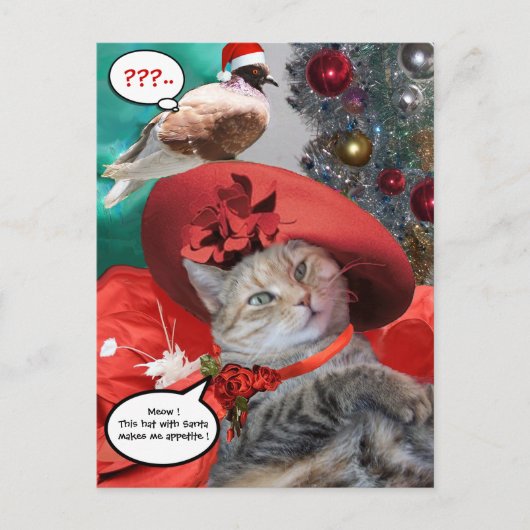 CHRISTMAS-FEIERN VON PRINCESS TATUS CAT POSTKARTE (Vorderseite)