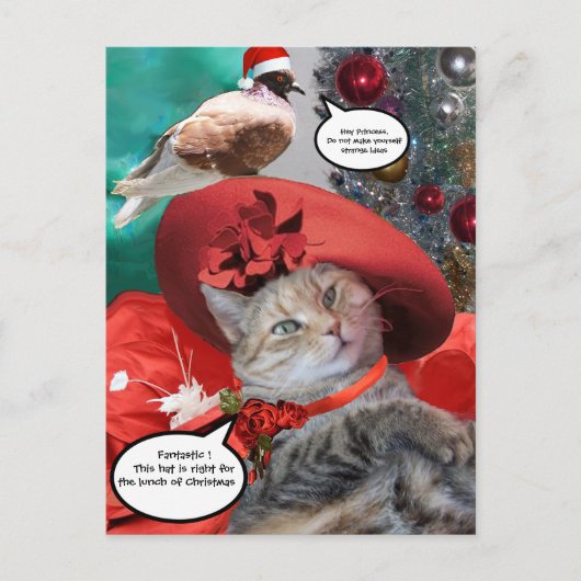CHRISTMAS-FEIERN VON PRINCESS TATUS CAT POSTKARTE (Vorderseite)