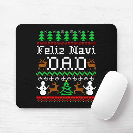 Christmas Feliz Navi Dad Ugly Sweater Shirt  Mousepad (Mit Mouse)