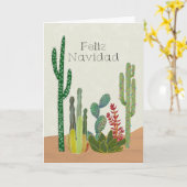 Christmas Feliz Navidad Cacti Karte (Gelbe Blume)