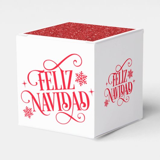 Christmas Feliz Navidad Favor Gift Box Geschenkschachtel (Vorderseite)