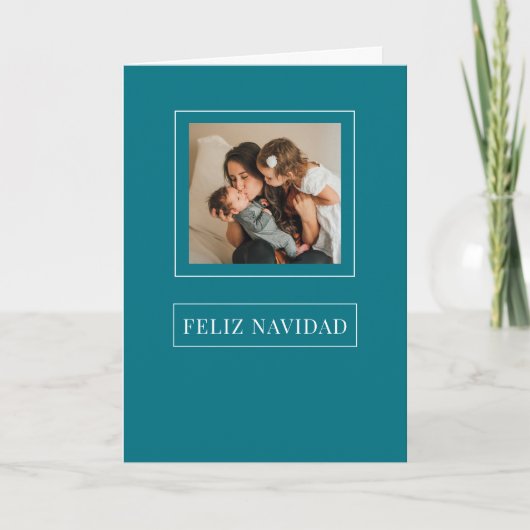 Christmas Feliz Navidad Minimalistisch Holiday Fot Feiertagskarte (Vorderseite)