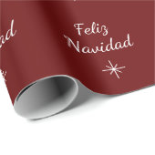Christmas Feliz Navidad Simple Snowflake Red Geschenkpapier (Rolleneckpunkt)