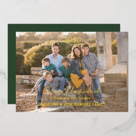 Christmas Feliz Navidad Spanish Family Foto Gold Folien Feiertagskarte