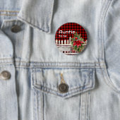 Christmas Fence Buffalo Plaid Auntie-to-be Button (Beispiel)