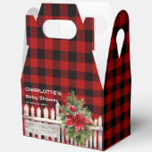 Christmas Fence Buffalo Plaid Baby Shower Geschenkschachtel (Offen)