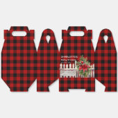 Christmas Fence Buffalo Plaid Baby Shower Geschenkschachtel (Ungeklappt)