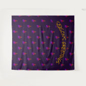 Christmas | Festbaum | Lila Hintergrund Wandteppich (Vorderseite (Horizontal))