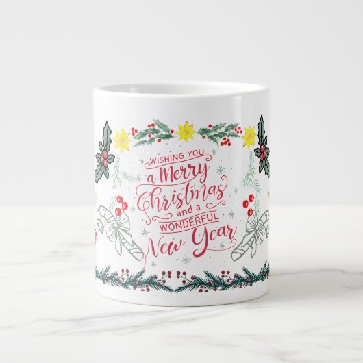 Christmas festival wishes mug Jumbo-Tasse (Vorderseite)