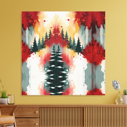 Christmas Festive Colors Frequency Abstract Winter Leinwanddruck (Insitu (Wohnzimmer))