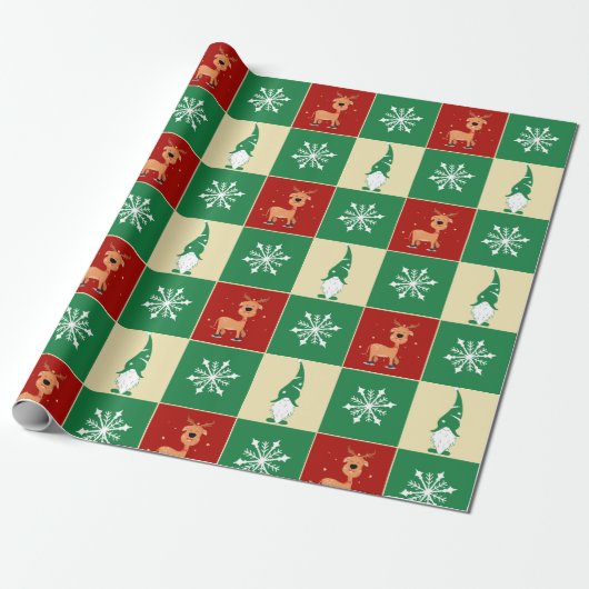 Christmas | Festive Plaid with Santa’s Reindeer Geschenkpapier (Ungerollt)