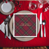 Christmas Festive Red Plaid Serviette