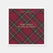 Christmas Festive Red Plaid Serviette (Vorderseite)