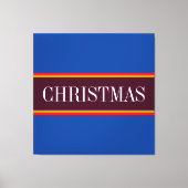 CHRISTMAS Festive Royal Blue Lila Red Streifen Leinwanddruck (Vorderseite)