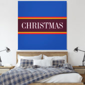 CHRISTMAS Festive Royal Blue Lila Red Streifen Leinwanddruck (Insitu (Schlafzimmer))