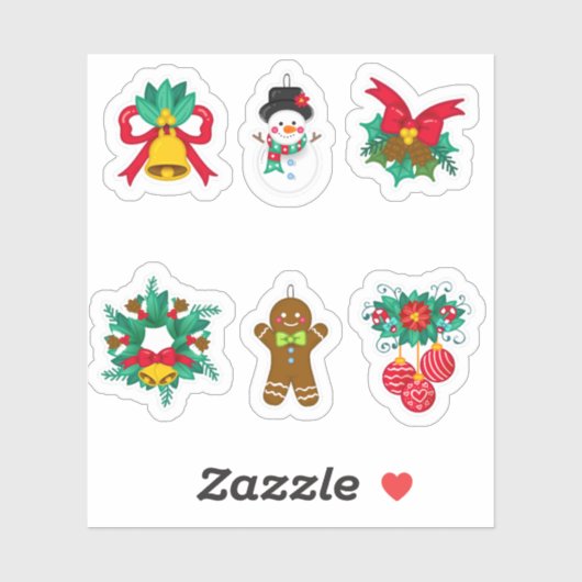 Christmas festive sticker collection (Blatt)