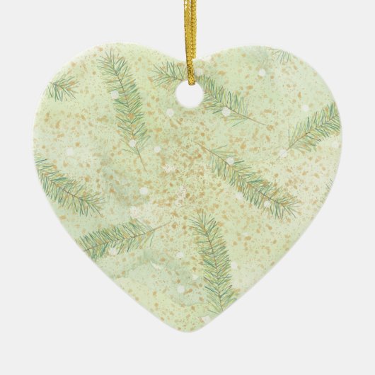 Christmas Fir Branches Boho Art Keramik Ornament (Vorne)