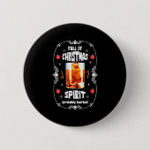 Christmas Fir Tree With Bourbon Ugly Xmas Bourbon  Button (Vorderseite)