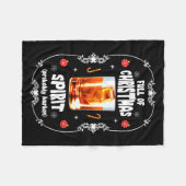 Christmas Fir Tree With Bourbon Ugly Xmas Bourbon Fleecedecke (Vorderseite (Horizontal))