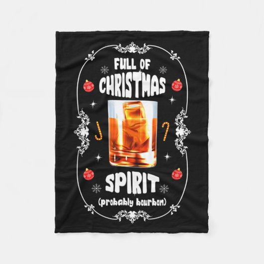 Christmas Fir Tree With Bourbon Ugly Xmas Bourbon Fleecedecke (Vorderseite)