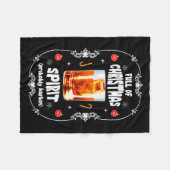 Christmas Fir Tree With Bourbon Ugly Xmas Bourbon Fleecedecke (Vorderseite (Horizontal))