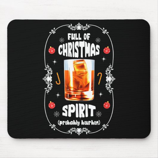 Christmas Fir Tree With Bourbon Ugly Xmas Bourbon Mousepad (Vorne)
