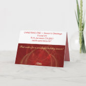 CHRISTMAS FIRE ~ Grüße der Saison Feiertagskarte (Rückseite)