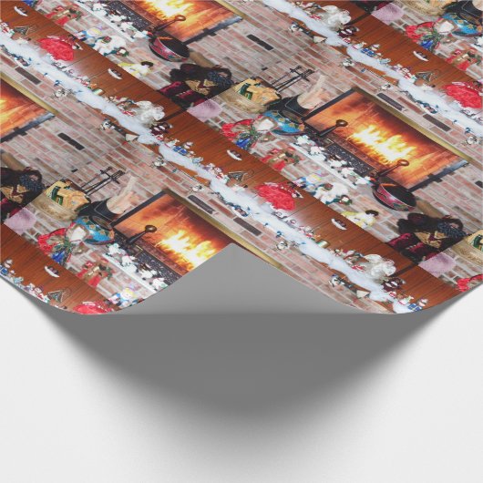 CHRISTMAS FIREPLACE GESCHENKPAPIER (Ecke)