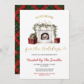 Christmas Fireplace New Home For The Holidays Einladung (Vorne/Hinten)