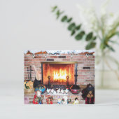 CHRISTMAS FIREPLACE Postkarte (Stehend Vorderseite)