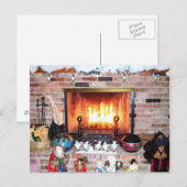 CHRISTMAS FIREPLACE Postkarte (Vorne/Hinten)