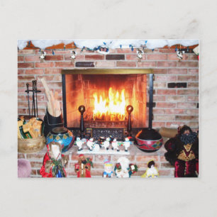 CHRISTMAS FIREPLACE Postkarte
