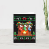 Christmas Fireplace Stockings Funny Ugly Christmas Karte (Vorderseite)
