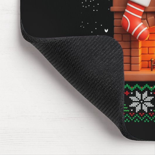 Christmas Fireplace Stockings Funny Ugly Christmas Mousepad (Ecke)