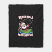 Christmas Fisherman Fishing Funny Cooler Weihnacht Fleecedecke (Vorderseite)