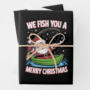 Christmas Fisherman Fishing Funny Cooler Weihnacht Geschenkpapier Set