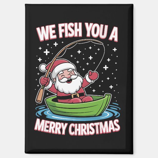 Christmas Fisherman Fishing Funny Cooler Weihnacht Magnet (Vorderseite)