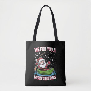 Christmas Fisherman Fishing Funny Cooler Weihnacht Tasche