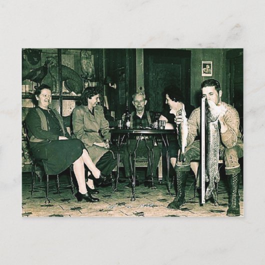 Christmas Fishing Card Feiertagspostkarte (Vorderseite)