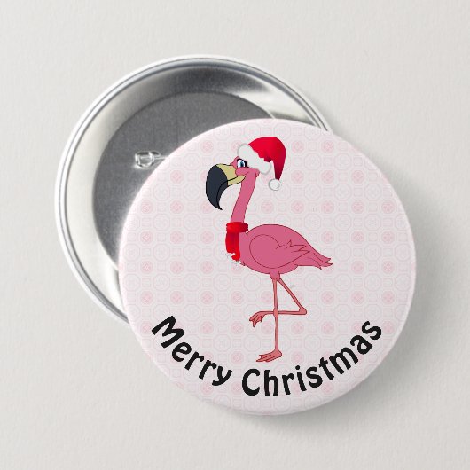 Christmas Flamingo 3 Zoll Round Button (Vorne & Hinten)
