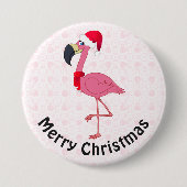 Christmas Flamingo 3 Zoll Round Button (Vorderseite)