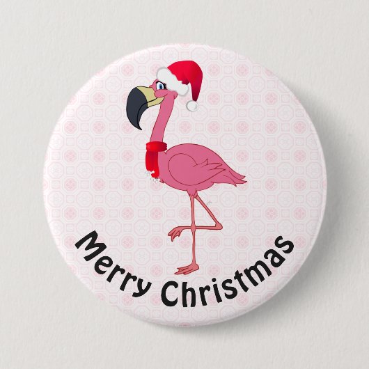 Christmas Flamingo 3 Zoll Round Button (Vorderseite)